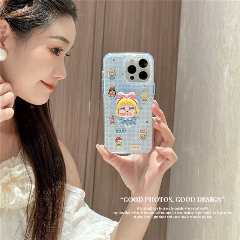 Korean Cute e Plaid Pattern Magnetic Phone Case For iPhone 16 Pro 15 14 Pro Max 15Pro Back Cover with Holder Cases H251203