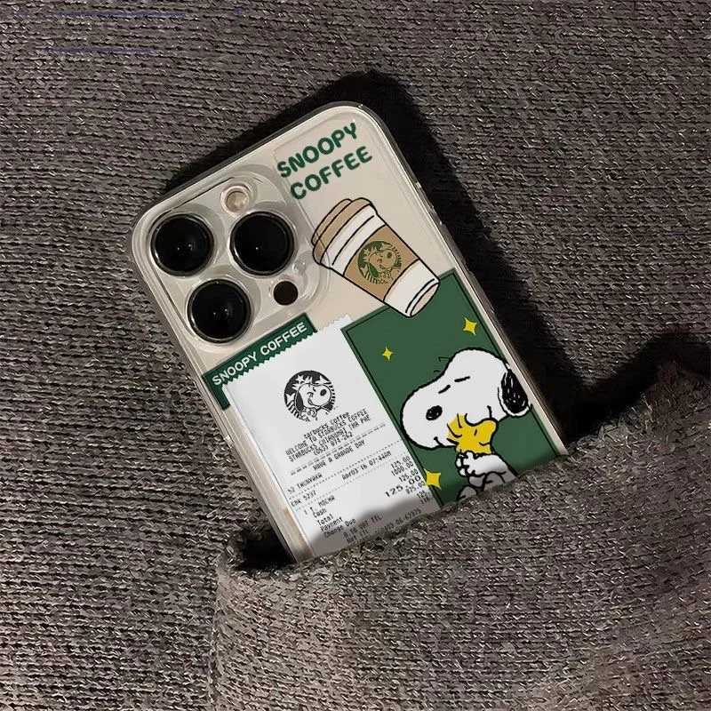 Cute Cartoon S- coffee Clear Phone Case For iPhone 11 12 13 14 15 16 17 Pro Max 16 Plus Air XR X Funny Anti-Fall Cover H251203