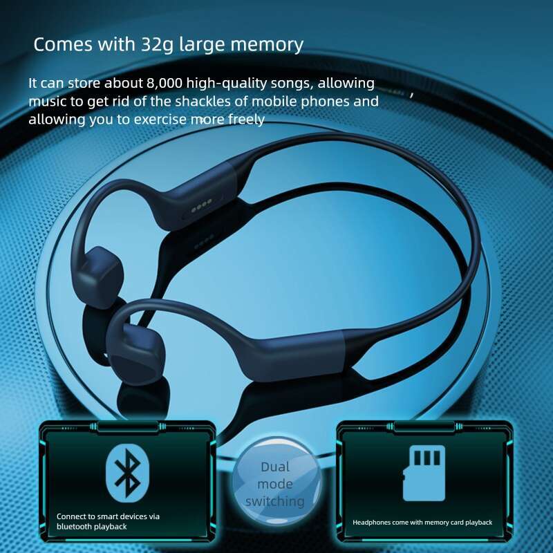 Famous Brand Cross Border X Bone Conduction Liquid Rubber Coating Open Ear Bluetooth GB Memory Long Battery Life Swimming Headphones