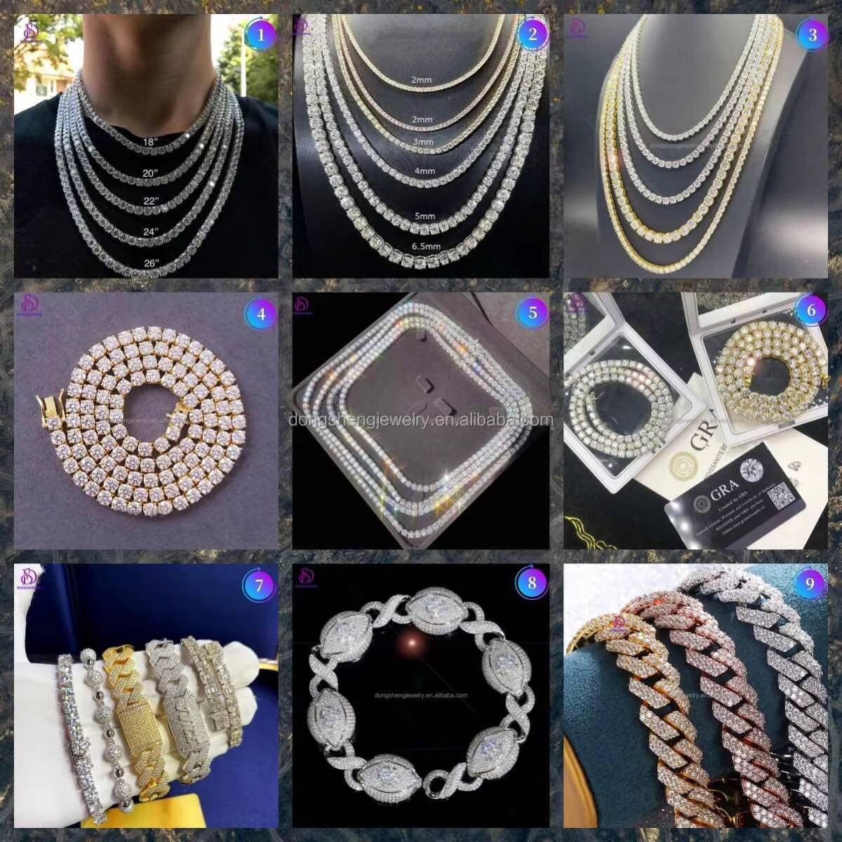 Cheap Personalized Wholesale Price Moissanite Baguette Tennis Chain