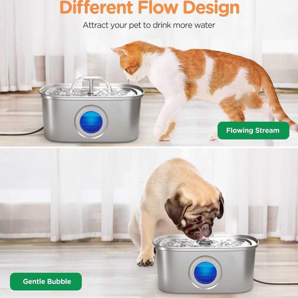 32L Cat Drinking Fountain Automatic Stainless Steel Pet Dogs Water Dispenser Ultra-quiet Pump Water Foutain For Multiple Pets M251204