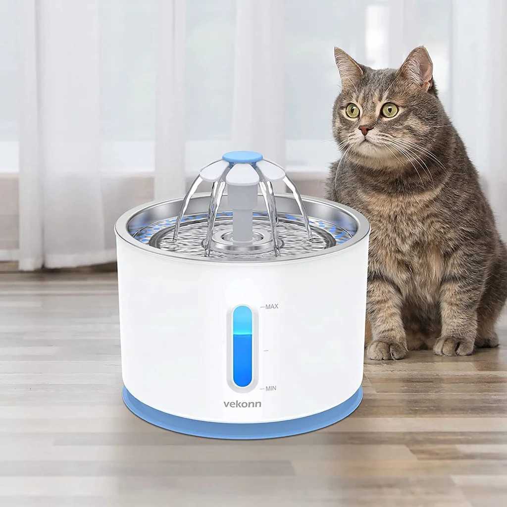 25L Automatic Pet Water Fountain For Cat Dogs With Stainless Steel And LED Light Water Level Window Cat Dog Pet Water Dispenser M251204