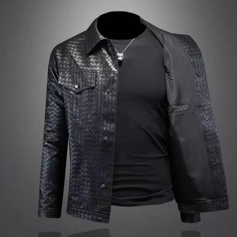 Men Leather Suit Jacket Men Slim Fit Short Coat Men Fashion Leather jacket Streetwear Casual Blazer Jackets Male OuterwearT251204