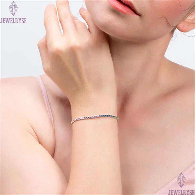 2mm diamond tennis bracelet designer woman 925 sterling silver chain white green black zirconia charm gold bracelets womens luury jewelry mother frien