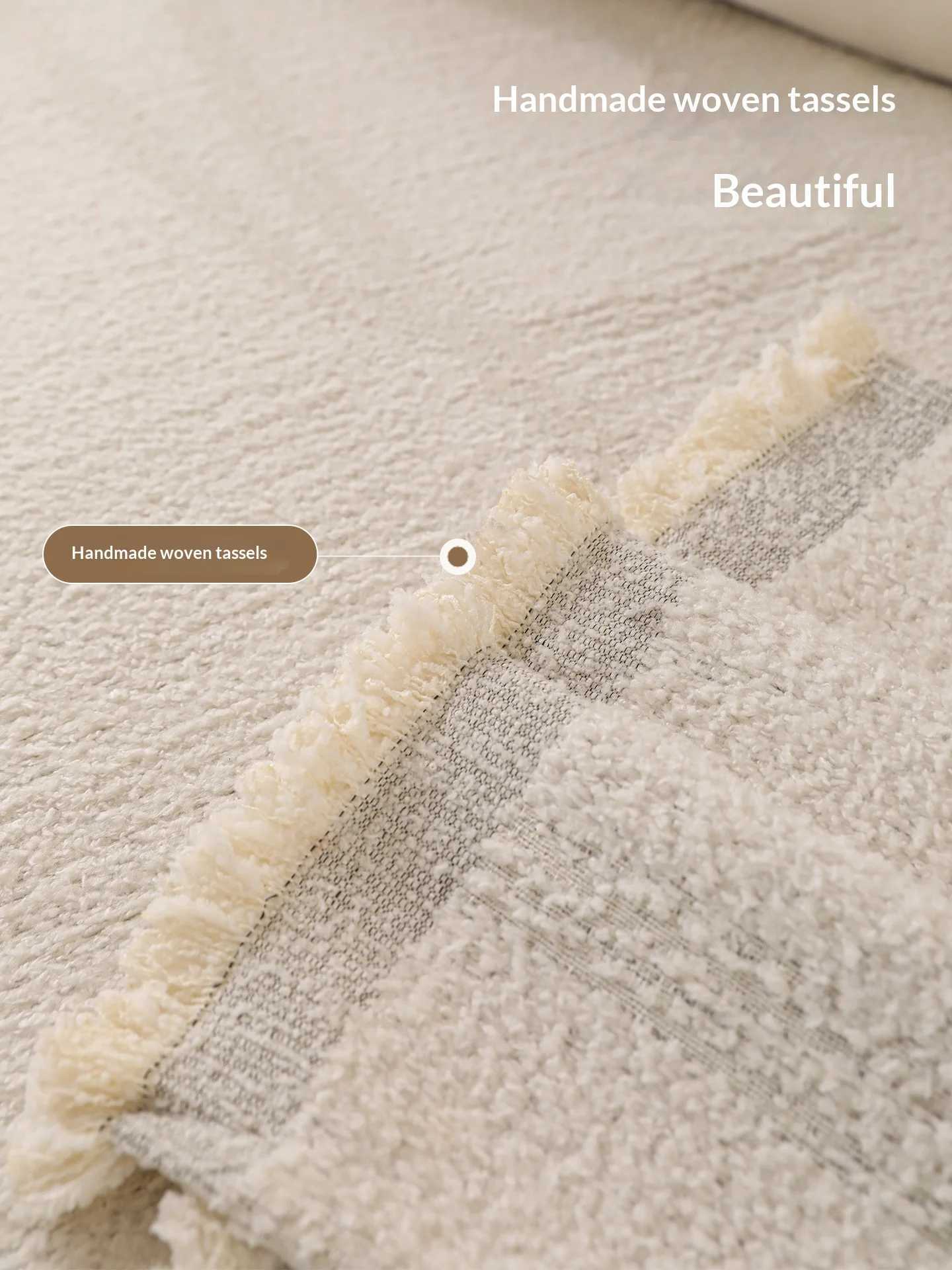 One Piece Full Protection Sofa Cover Embossed Brown Chenille Cat Proof Blanket for L Shape Loveseat M251204 - view 6