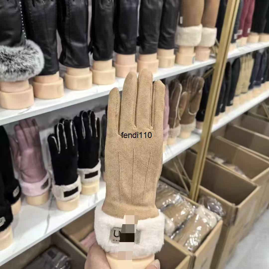 Five Fingers Gloves Designer UG womens split finger autumn winter new outdoor driving cycling warm and cold-proof thin solid color gloves