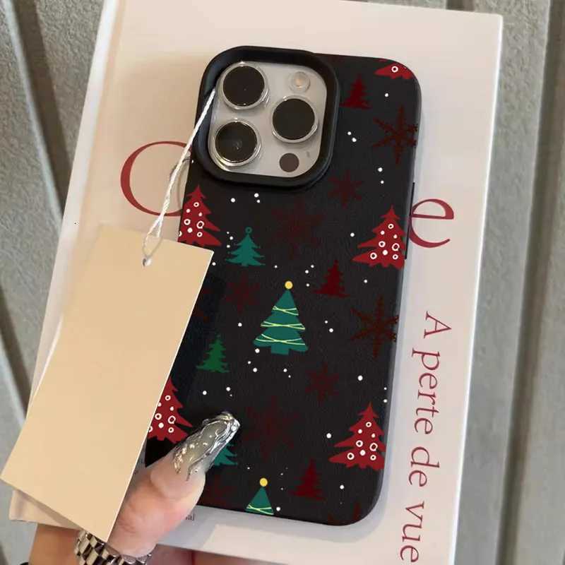 N Christmas Tree Graphic Printed Lichee Pattern Phone Case For iPhone 16 Pro Max XS X XR 15 14 Plus 11 13 12 Soft Candy Cover H251203