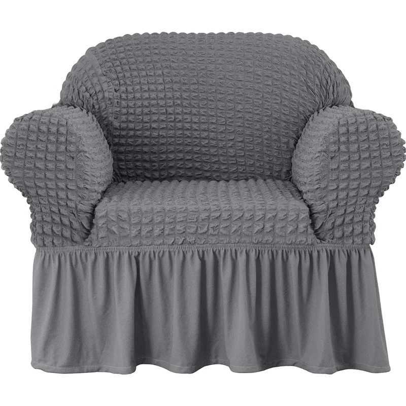 Single Seater Sofa Seater Seersucker Slipcover with Skirt Universal Stretch Sofa Couch Slipcover Easy Fitted Furniture Protector M251204 - view 6