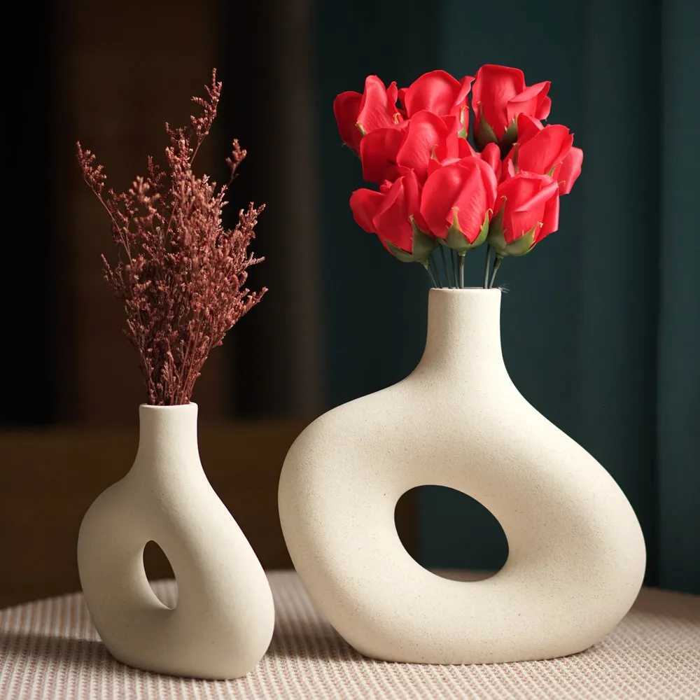 Nordic Matte Ceramic Vase for as Grass Dried Flower He Decor Zen Living Ro Off Desktop Table Bathro Decoration Gift H251204