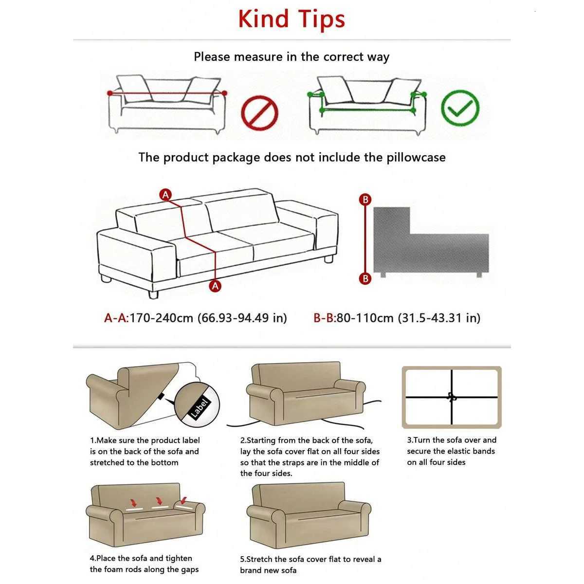 1pc Elastic Sofa Slipcover Non-slip Sofa Cover Adjustable Couch Covers Furniture Protector for Bedroom Living Room Home Decor M251204 - view 4