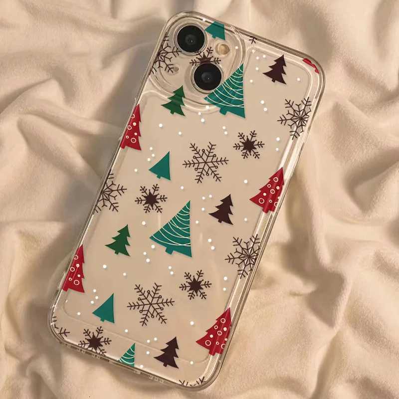 ShockProof Silicone Phone Case Fore iPhone 14 15 13 12 11 Pro 16 17 Pro Max X XS 7 8 Plus Transparent Clear Soft Christmas Cover H251203