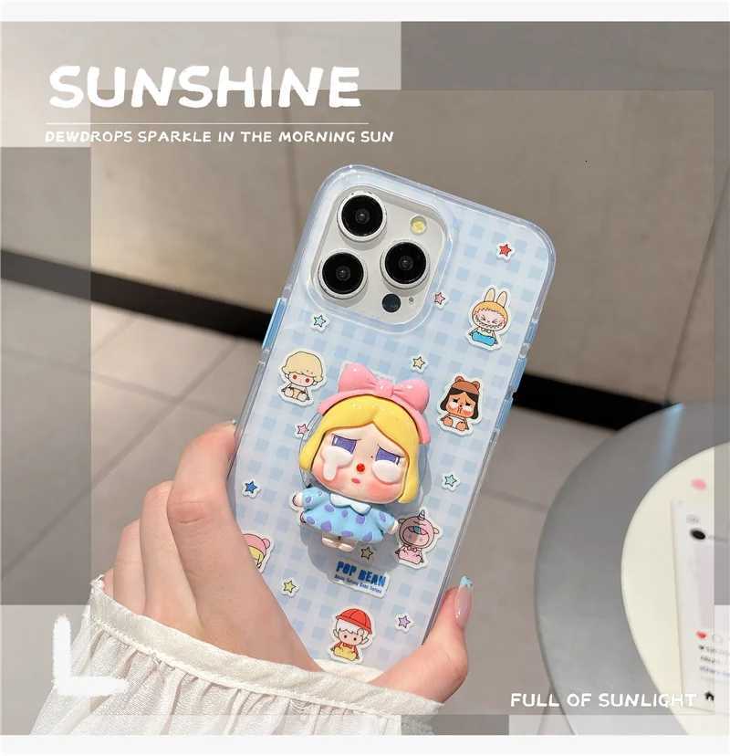 Korean Cute e Plaid Pattern Magnetic Phone Case For iPhone 16 Pro 15 14 Pro Max 15Pro Back Cover with Holder Cases H251203