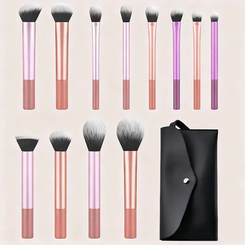 8 Pcs Portable Makeup Brush Set with Travel Pouch Colorful Handle Soft Synthetic Face Eye Cosmetic Brushes set Custom Products