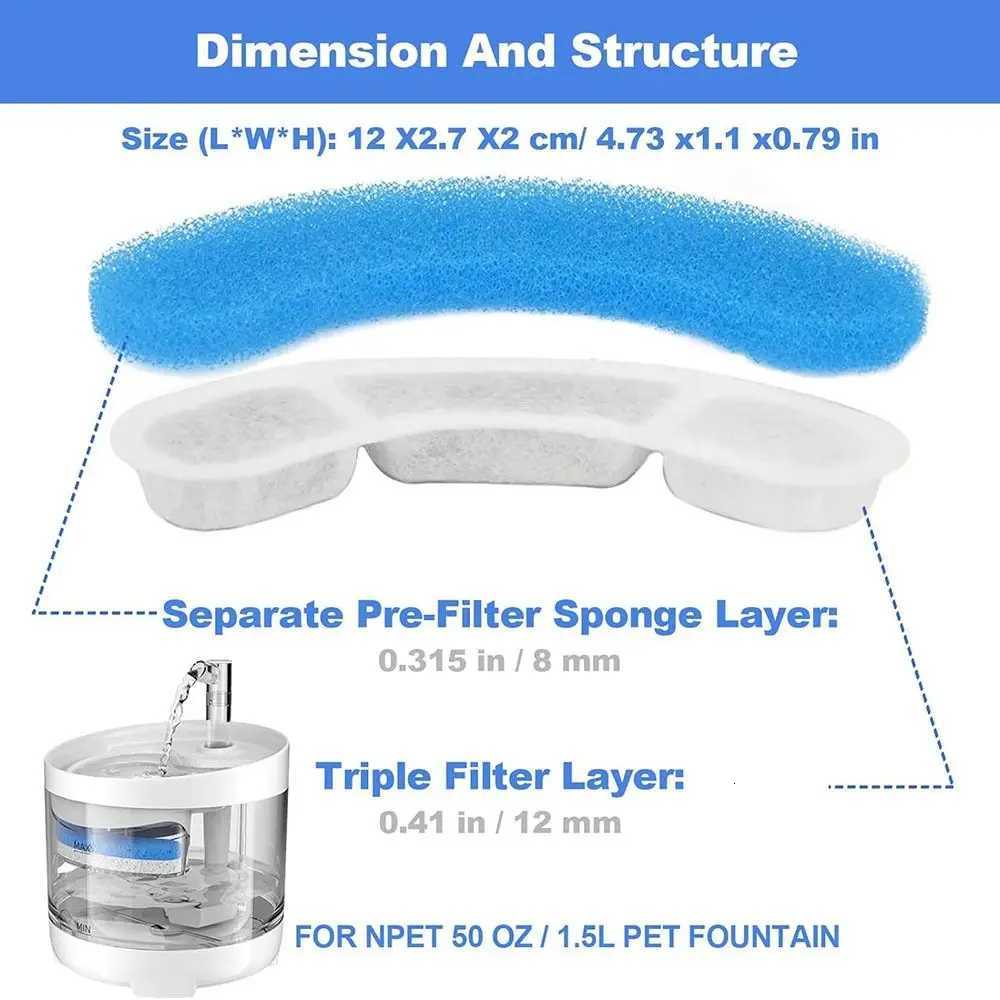 Cat Water Fountain Filters for WF050/060 Cat Fountain 5 Pack Pet Fountain Filter Replacement Cat Water Filter Dog Water M251204 - view 3