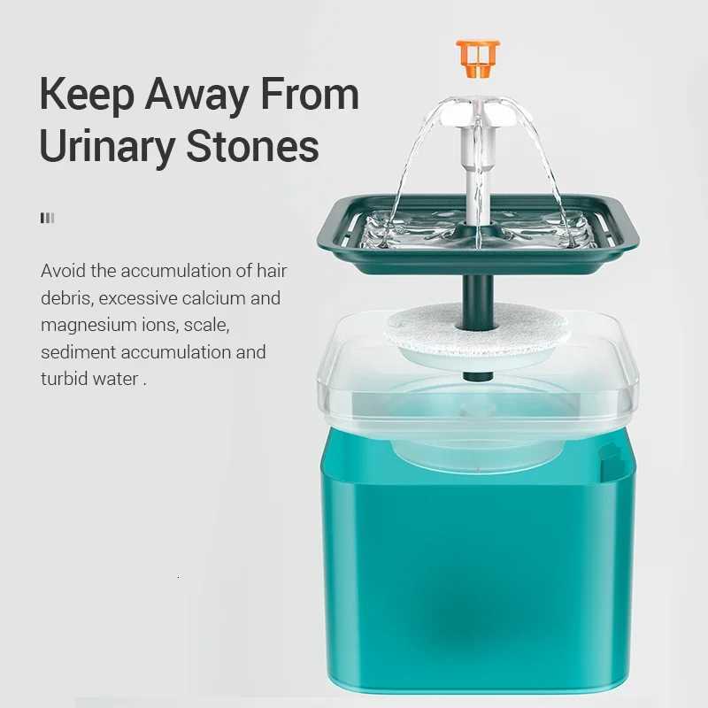 2L Automatic Cat Water Fountain Pet Drinking Fountain Pet Feeder Drinker Water Dispenser LED Lighting OEM Custom Cat Bowls M251204