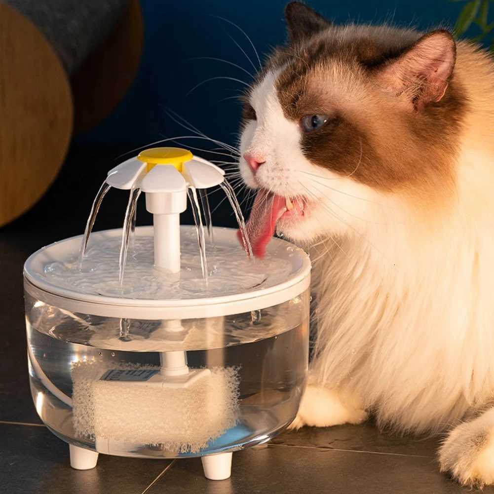 1200ml Automatic Cat Water Fountain Filter Automatic Cat Drink Bowl Filter Electric Pet Drinking Dispenser Cat Automatic Feeders M251204