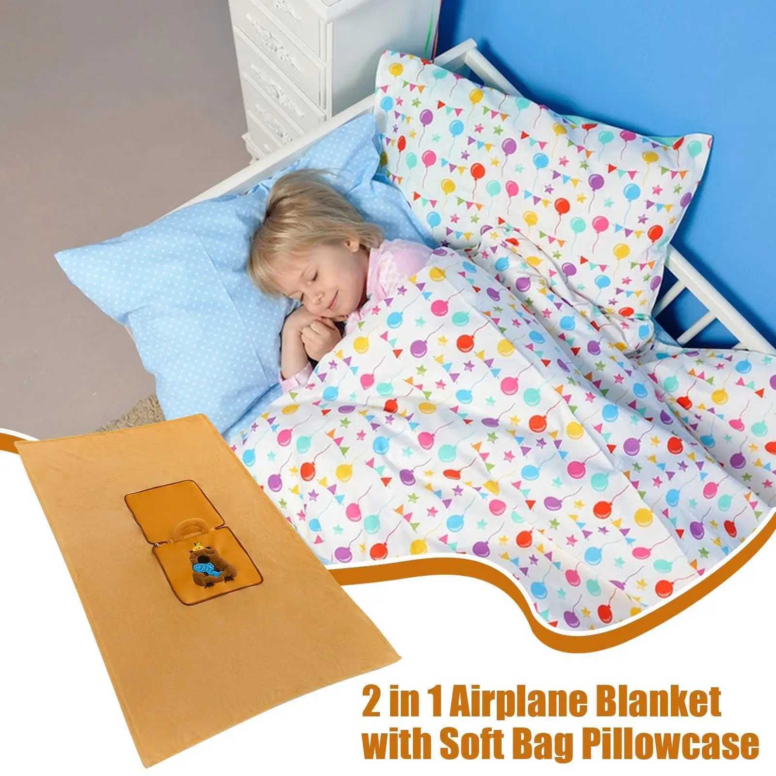 Travel Blanket Compact 2 In 1 Cute Capybara Airplane Blanket Travel Sleeping Mat Back Cushion Compact For Kids Adults Y251204