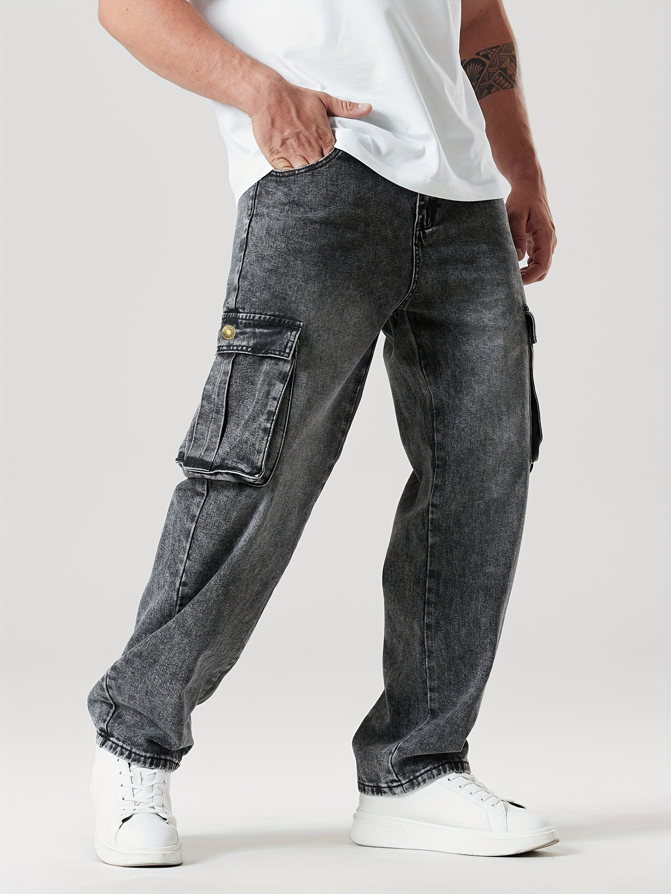 Fashionable, comfortable not tight loose and slimming cotton blended jeans comfortable and not tight cross-border jeans---LT24042107