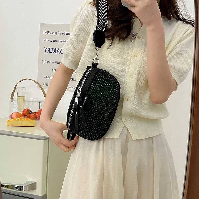 Casual Summer Waist Bag Waist pack Rhinestone Shoulder Crossbody Chest Bags Luxury Leather Fanny pack Two- piece Belt Bag ClutchT251204