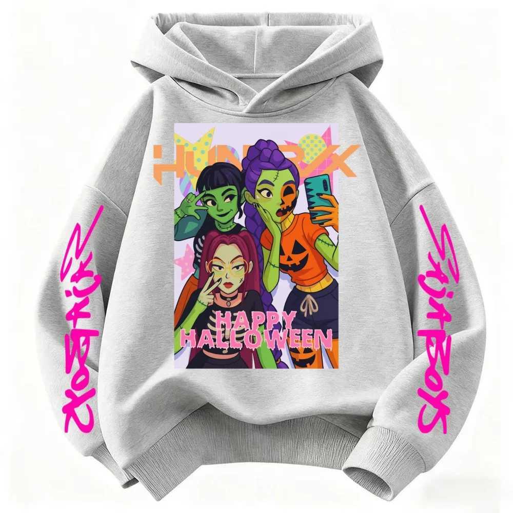Celebrate 2025 Halloween in K-POP Style Demon Hunters Cartoon Hoodies for Kids Super Soft Cozy for Both Boys and GirlsW251204