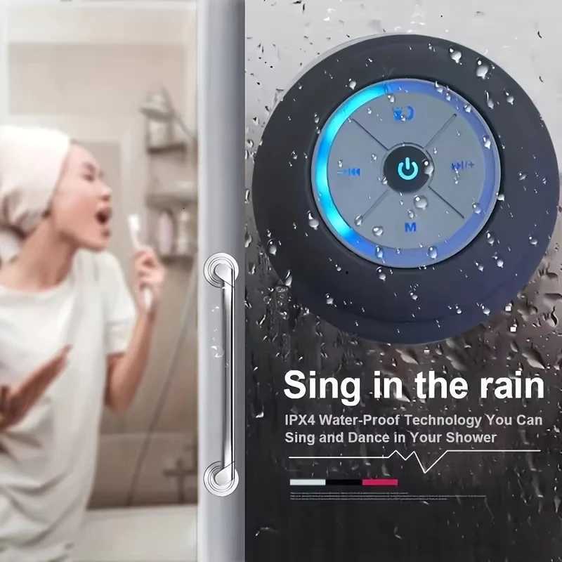 Bathro Waterproof Wireless with Colorf LED Speaker Large Suction Cup Mini Portable Speaker Outdoor Stereo Speaker C251204