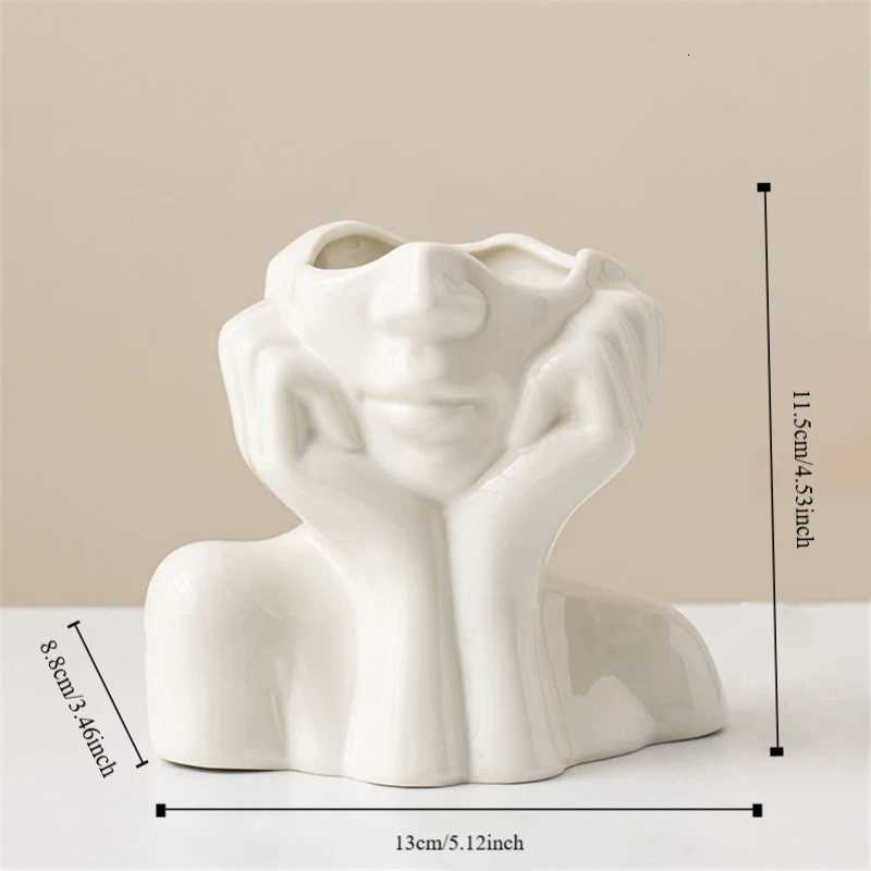 High Qualitu Boho Portrait Vase Minimalism Creative Vase Half Face Portrait Decoration Living Ro H251204