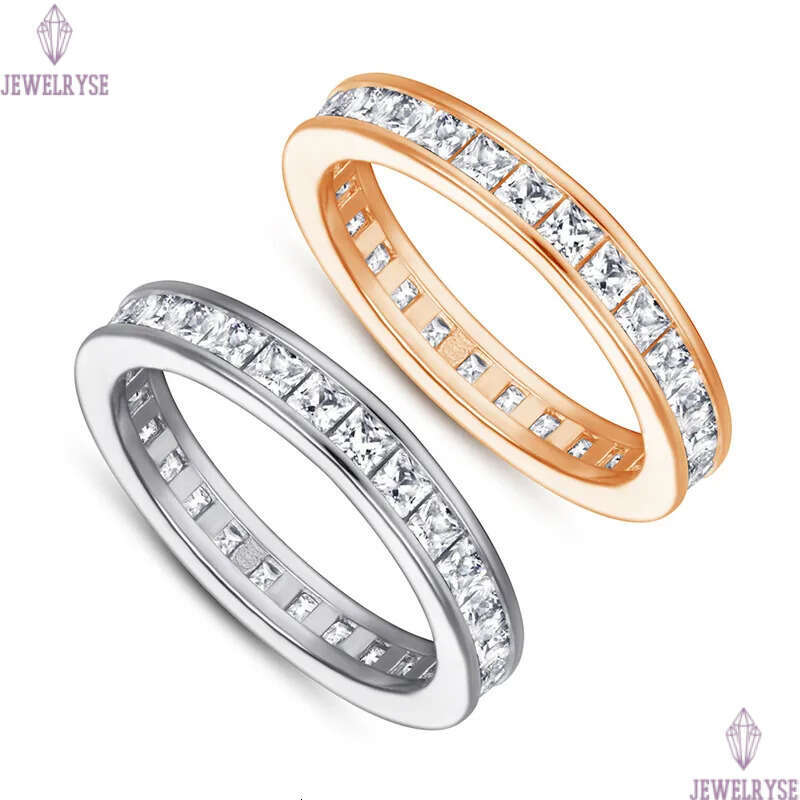 square diamond rose gold ring designer for luxury 925 sterling silver 5A zirconia engagement wedding band rings jewelry woman valentines day gift box 