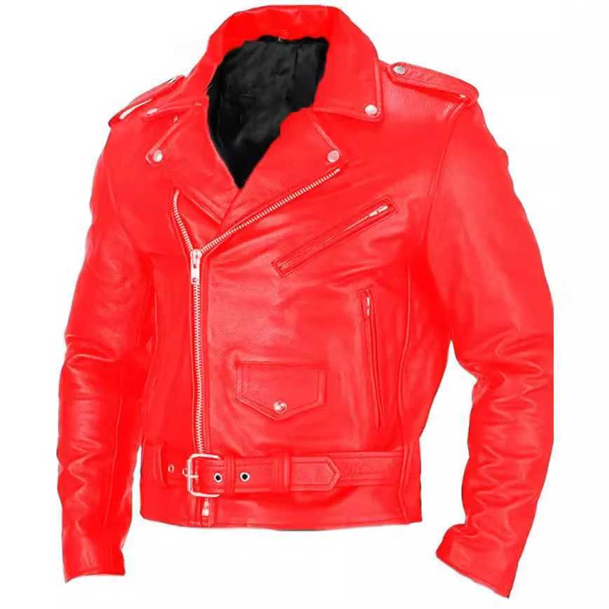 Men Pu Leather Jacket Motorcycle Fashion Slim Fit Stand Collar Pu Jacket Male Anti-Wind Motorcycle Lapel Diagonal Zipper JacketsT251204