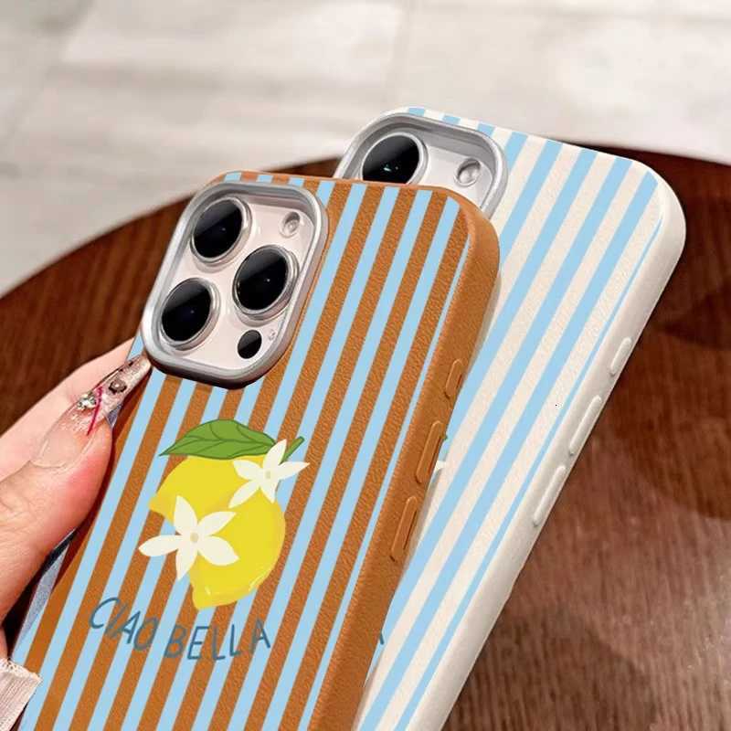 Lemon Leather Case for Galaxy S25 S24 S23 S22 S21 tra Plus S20 FE A73 A72 A71 A56 A55 A54 5G A52 A52S A51 4G Cover H251203