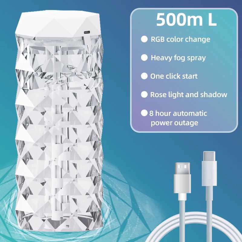 USB air humidifier 500ML spray per fragrance diffuser household car off LED night light crystal humidifier C251204