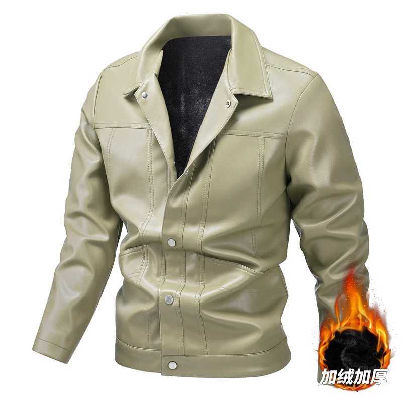 Fashionable Casual Mens Leather Spring PU Leather Jacket Single Breasted Vintage Casual Men Leather Jacket Motorcycle JacketT251204