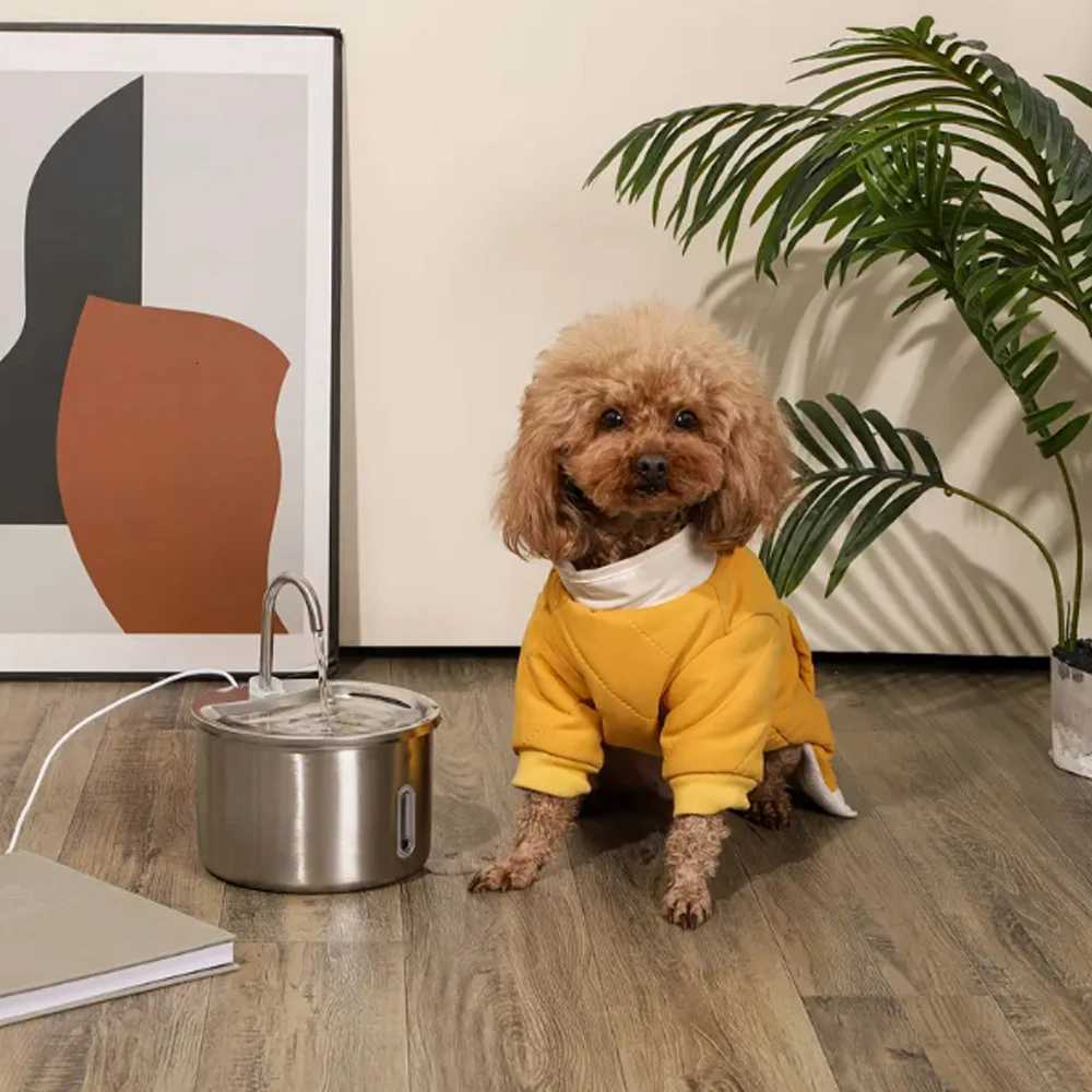 Stainless Steel Pet Water Dispenser With Window 2L Silent Automatic Cat And Dog Water Dispenser To Increase Water Intake M251204