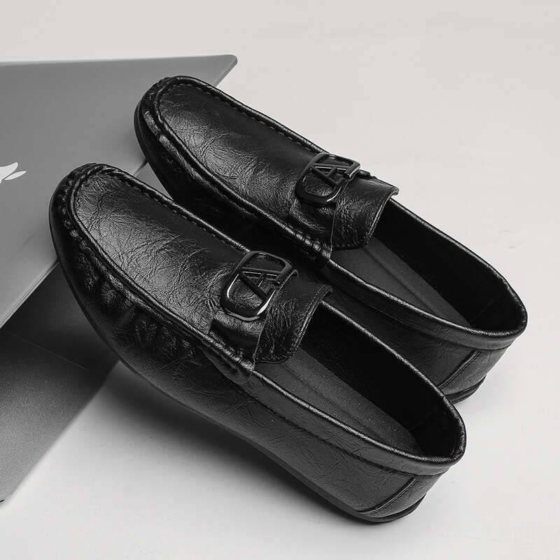 Shoes Designer New Men's Casual Leather Fashion Versatile Business Loafers Slip-On Breathable Soft Sole Shoes