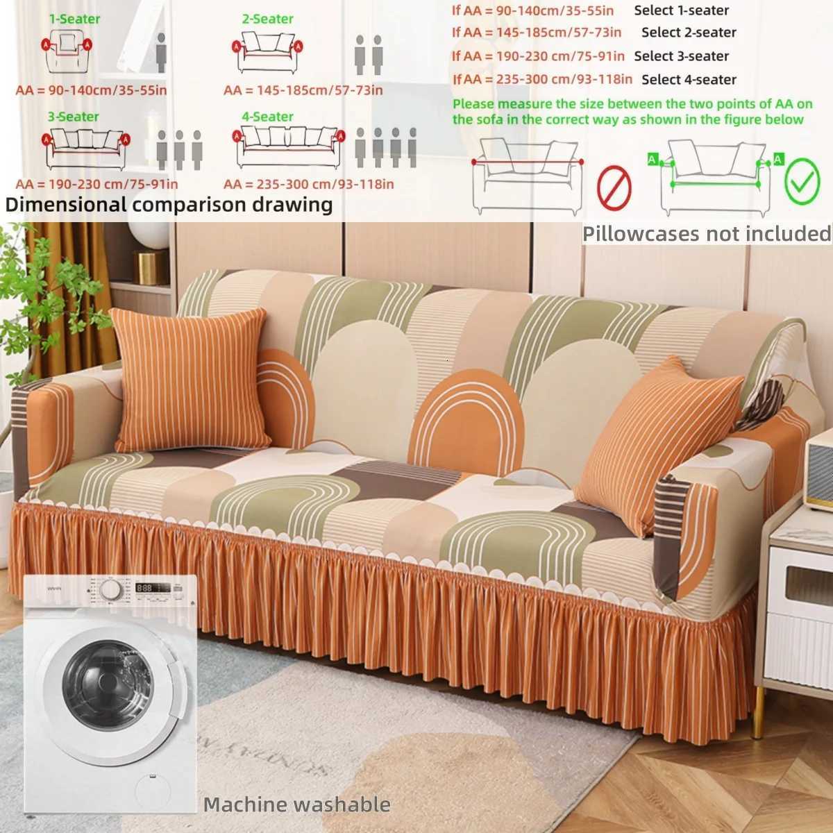 Romantic Comfort Sofa Cover with Ruffled Skirt for Living Room Festival Party Decor Upgrade Without Pillowcases M251204 - view 4