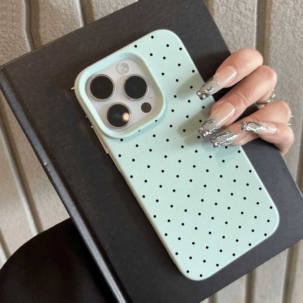 INS Polka Dot Phone Case For iPhone 13 Case iPhone 15 16 14 11 12 17 Pro Max 17 Air Candy Color Lichee Pattern Silicone Cover H251203