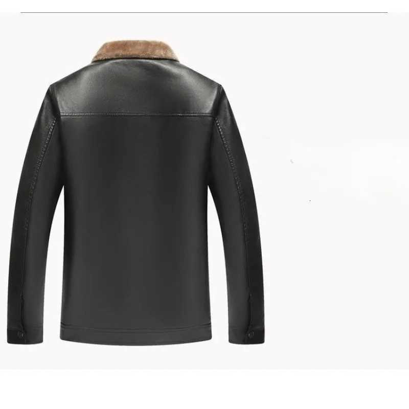 Men Winter Men Fur Collar Fleece Warm Leather Jackets PU Leather Caots Fashion Male Fur Integrated Jackets Mens Clothing 5XLT251204