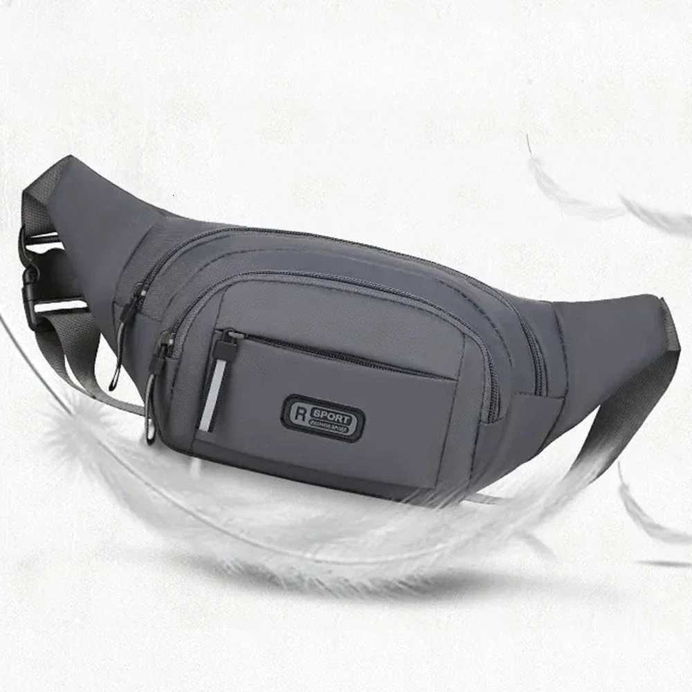 Fashion Large-capacity Men Waist Bag Casual Nylon Anti-theft Chest Bag Outdoor Travel Waterproof Sports Mobile Phone BagT251204