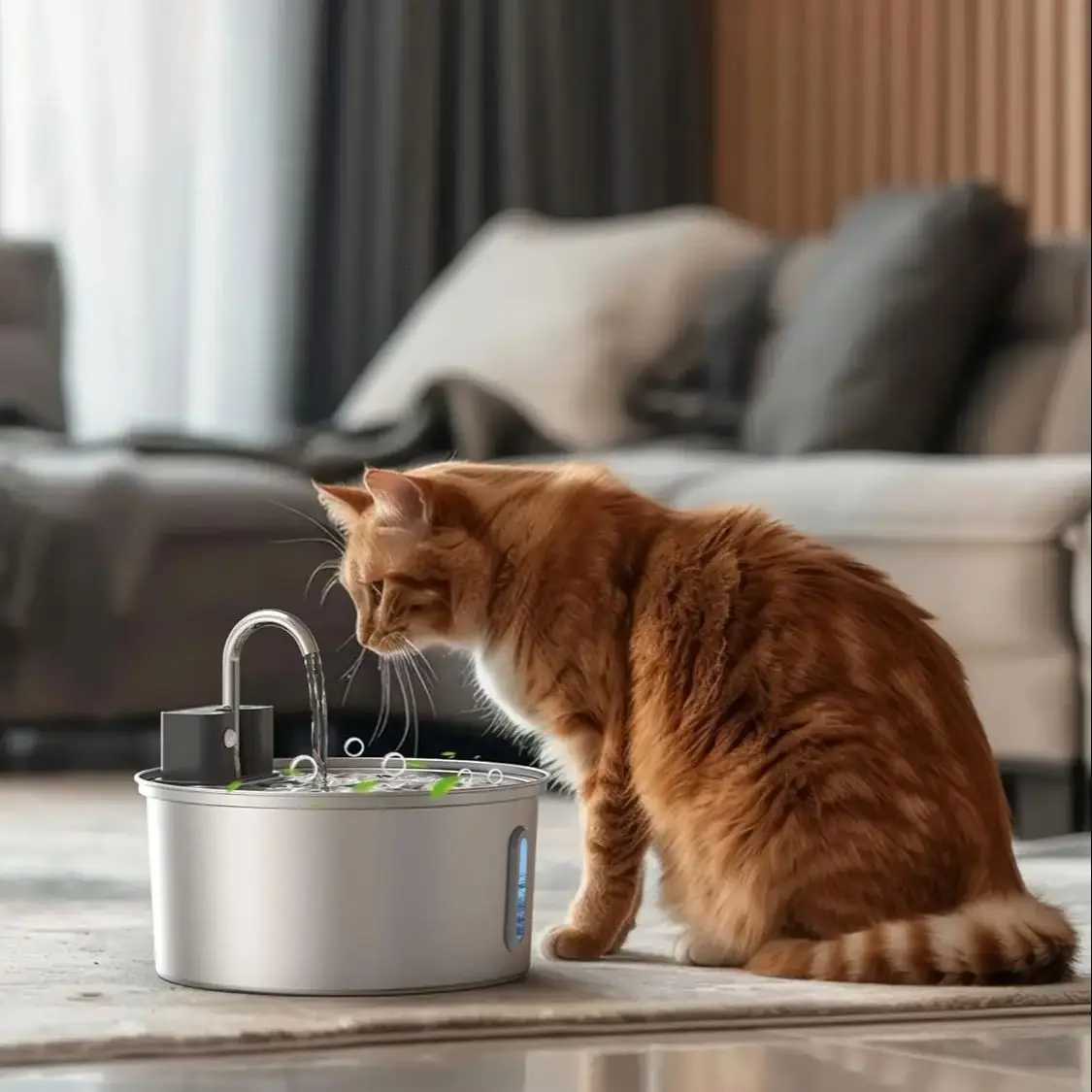 32L Stainless Steel Cat Water Fountain Wireless Sensor Smart Automatic Dog Water Dispenser Drinking Fountain 4000mAh M251204