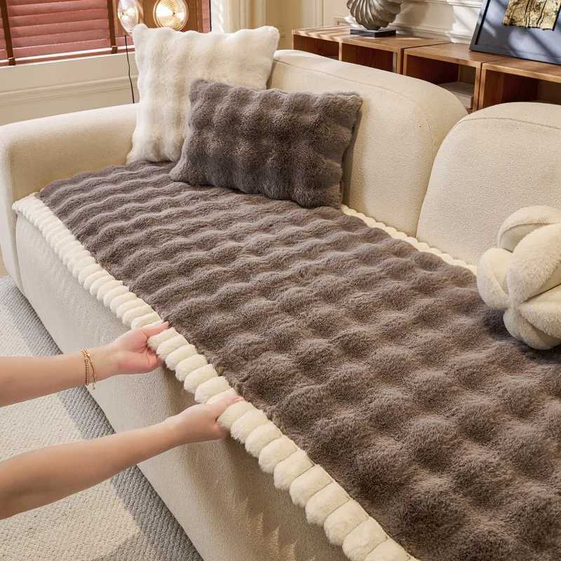 Fleece and Thickened Sofa Cushion Warmth Soft Sofa Cover One-Piece Winter Sofa Seat Cushion Fixed Anti-Slip Covers Cloths M251204 - view 7