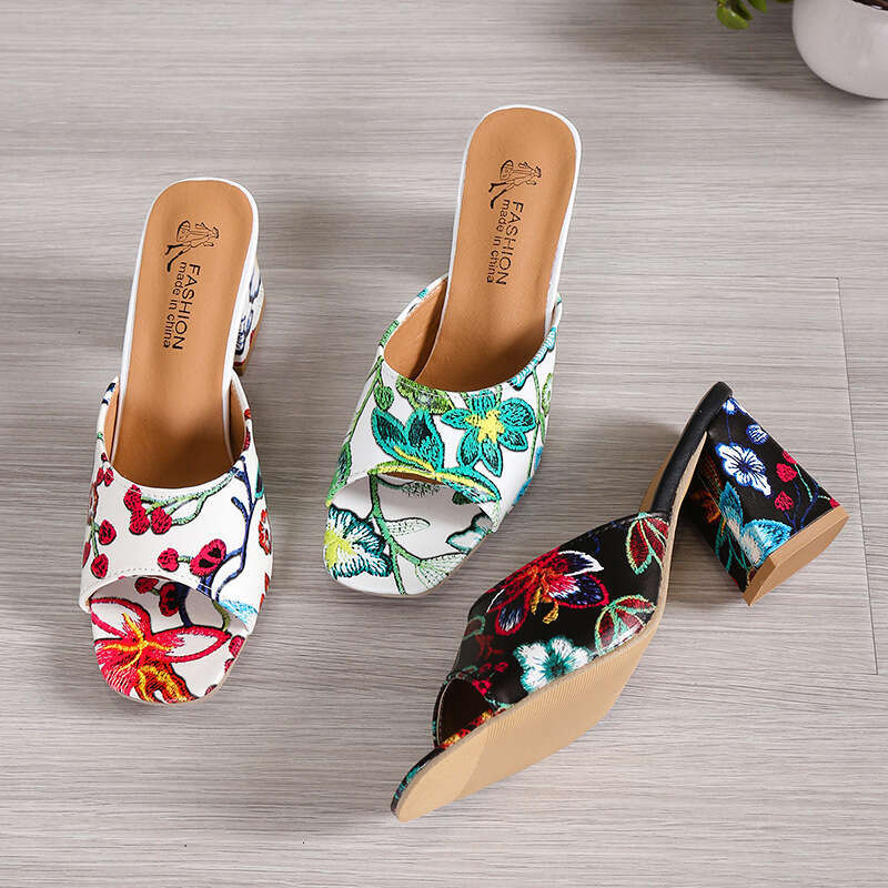 high for women spring new roman free shipping niche designer style fashion thick heel nonslip beach shoes large size export sandals