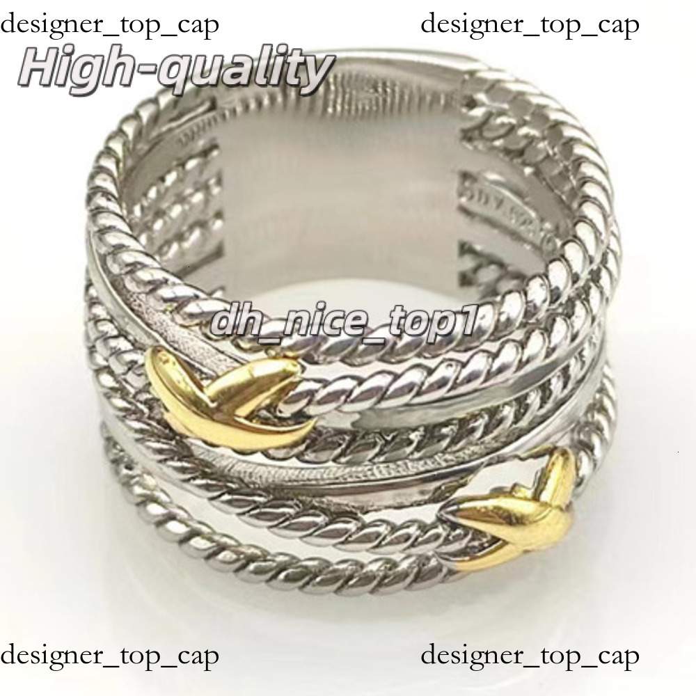 Hot Sales Designer David Ring For Women Wedding David Yarman Rings Engagement Station Cable Collection Vintage Ethnic Loop Hoop Pendant Punk Designer Jewelry 792