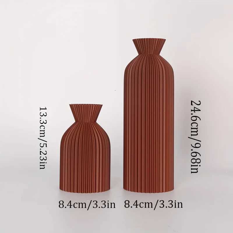 Set of 2 Bohen Style Vases Elegant Plastic Cups for Dried Flowers Suitable for Caf Decoration H251204