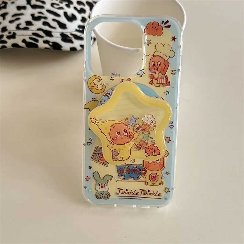 Kawaii Cartoon Star Baby Magnetic Phone Case For iPhone 17 Pro 15 14 16 Pro Max Cover with Shaking Stand For Case H251203