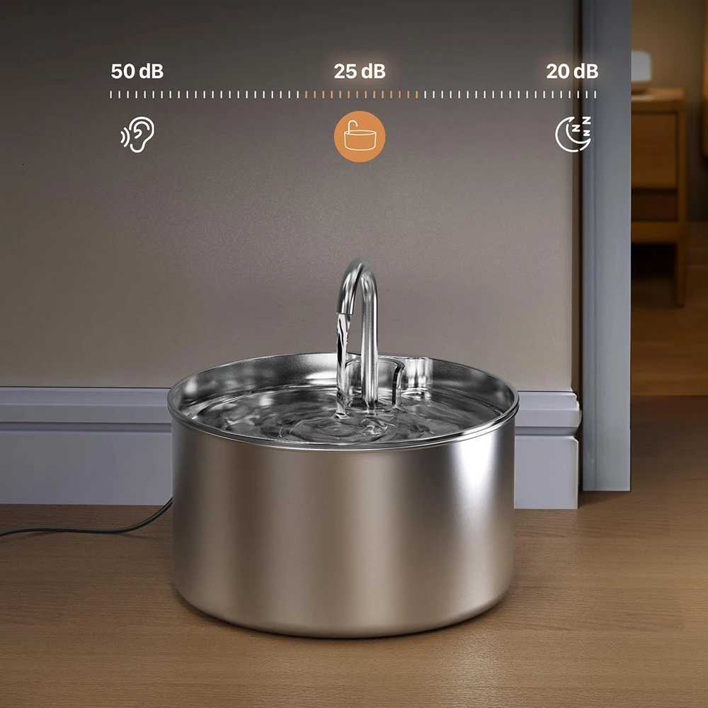 Stainless steel pet water fountain artesian water fountain for cats ultra-quiet water pump with filter M251204 - view 3