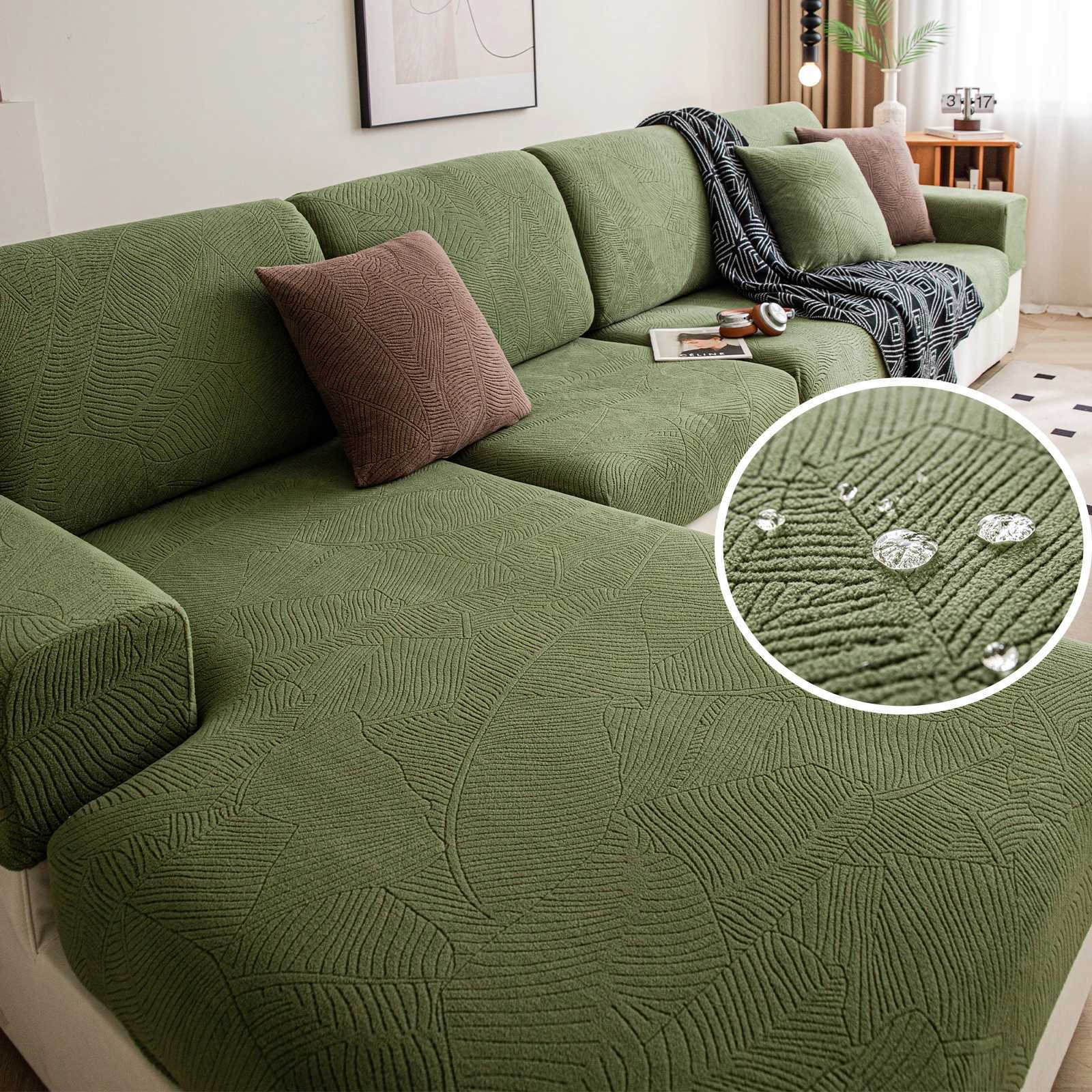 Banana Leaf Jacquard Fabric Sofa Cloth Cover Polar Fleece Living Room Comfortable Dustproof Anti Pet Scratch M251204 - view 3