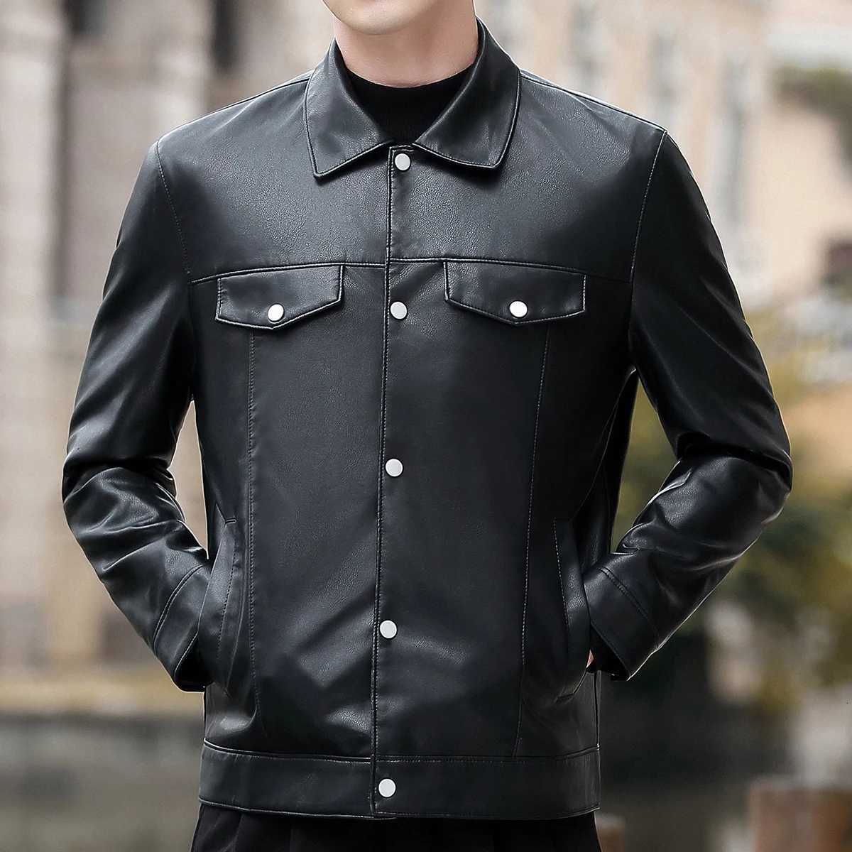 Mens Motorcycle Cool Leather Jackets Windproof leather Coats Male Autumn Winter Windproof Fashion Pu Leather Coat ClothesT251204