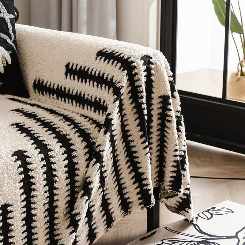 Simple Fashion Sofa Towel Mat Thicken Plush Non-slip All-inclusive Corner Seat Cover Winter Warm Couch Cushion for Living Room M251204 - view 7