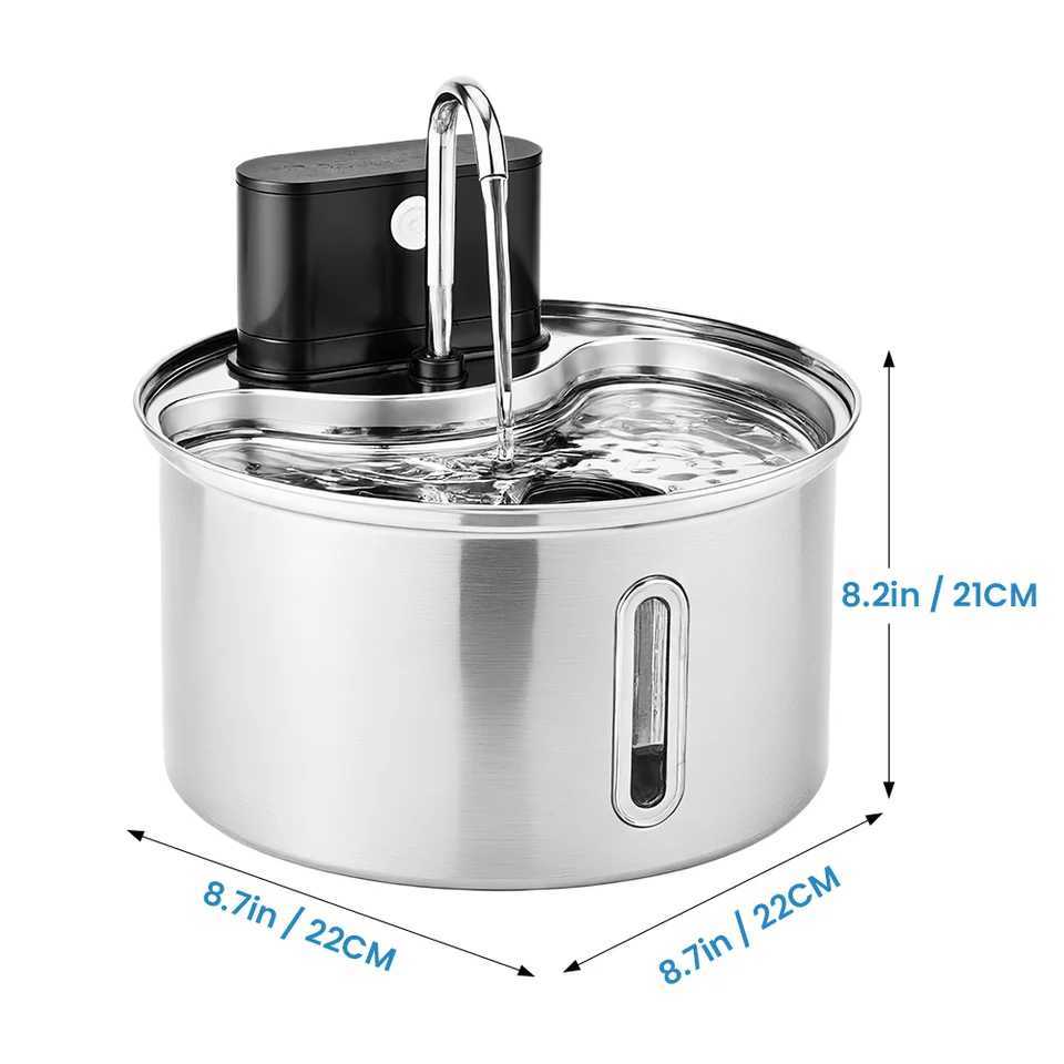 35L Stainless Steel Cat Sensor Water Fountain Wireless Smart Automatic Pet Water Dispenser For Cat Dog Pet Drinking Fountain M251204