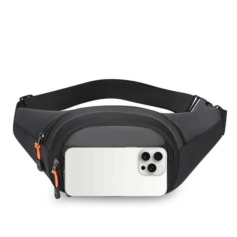 Adjustable waist bag sports black Unisex design suitable for running and outdoor activities - safe storage of mobile phonesT251204