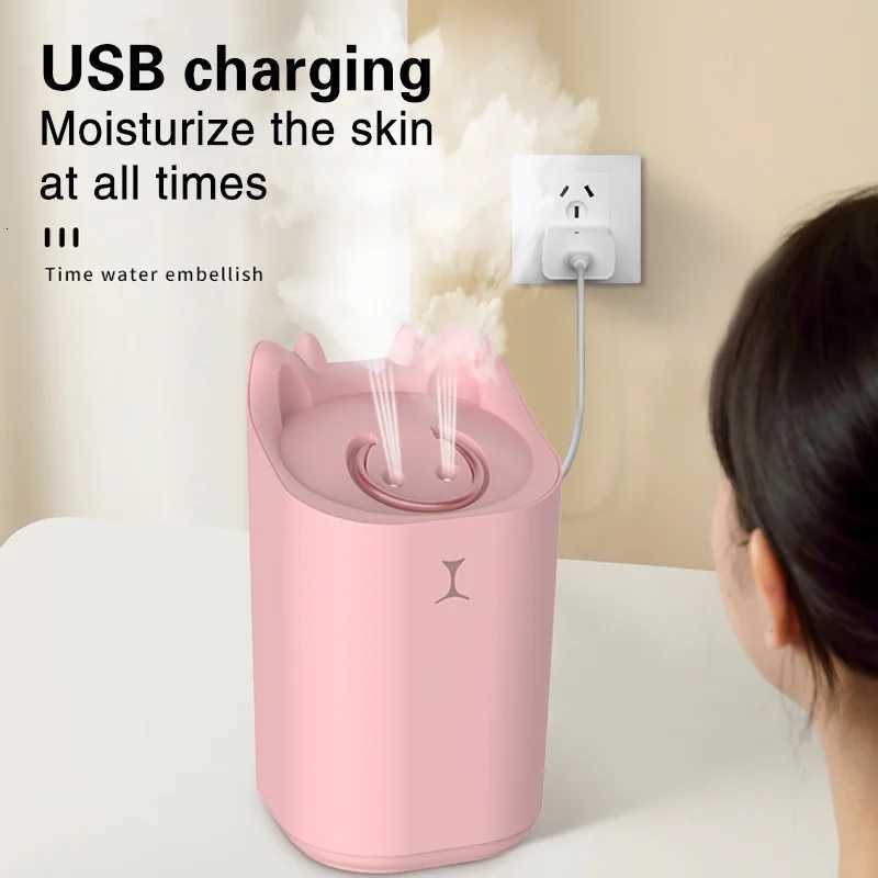 TINSOL 33L Dual-Spray Air Humidifier He Aratherapy Diffuser USB-Charging Air Purifier Nebizer with Ambient Lighting C251204